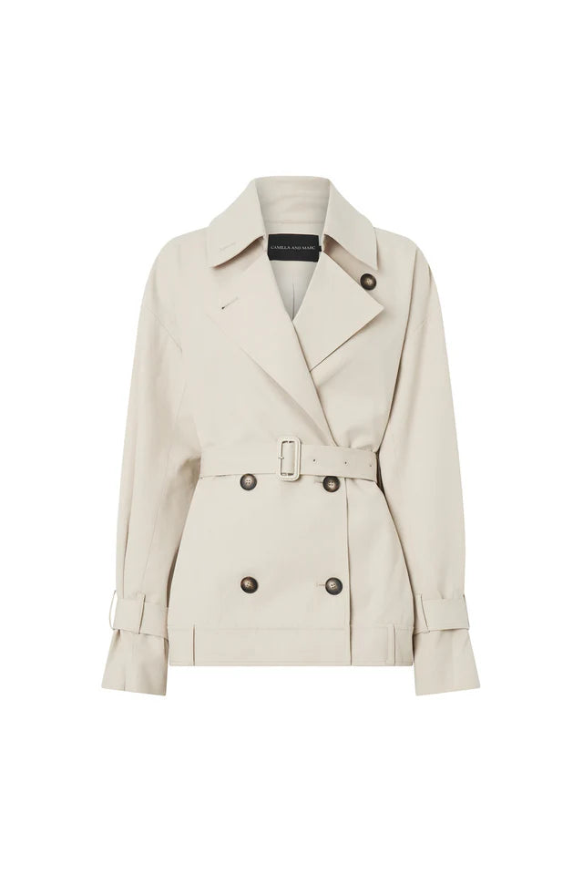 Neroli Short Trench | Alabaster White
