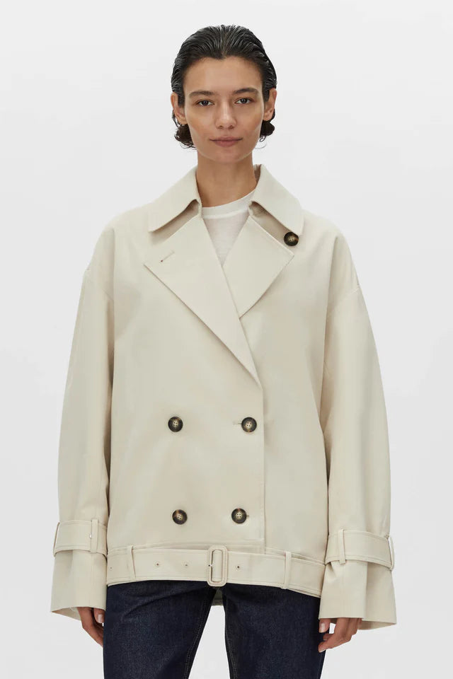 Neroli Short Trench | Alabaster White