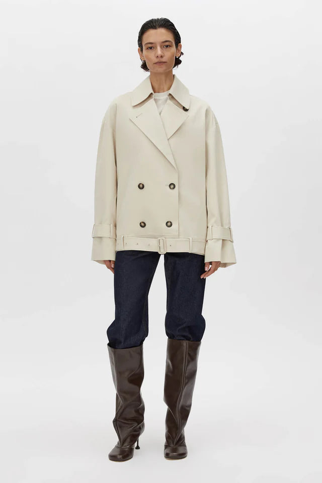 Neroli Short Trench | Alabaster White