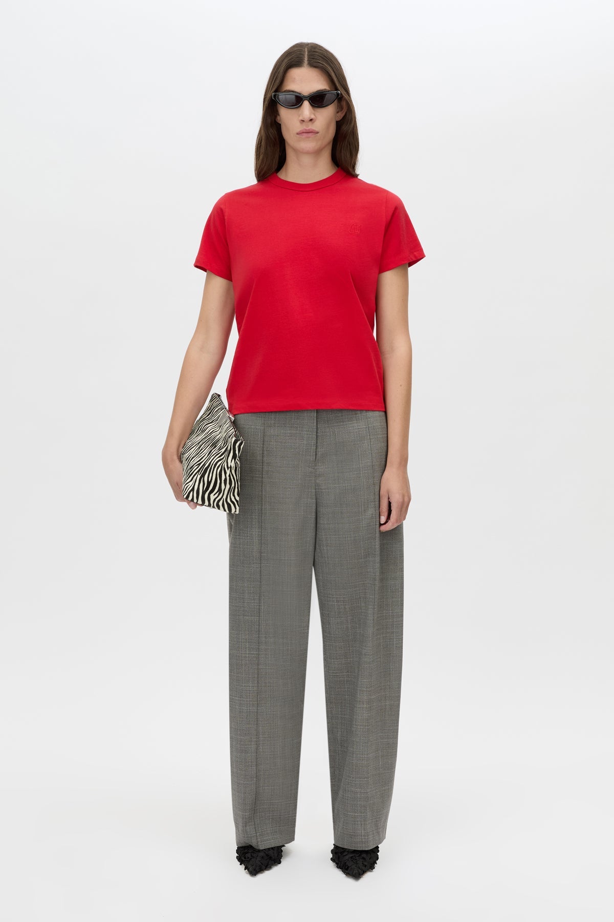 Rosa Monogram Neat Fit Tee | Poppy Red