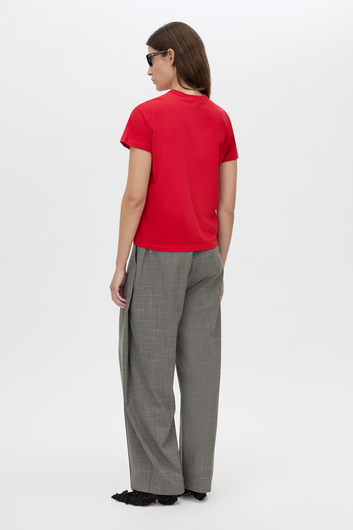 Rosa Monogram Neat Fit Tee | Poppy Red