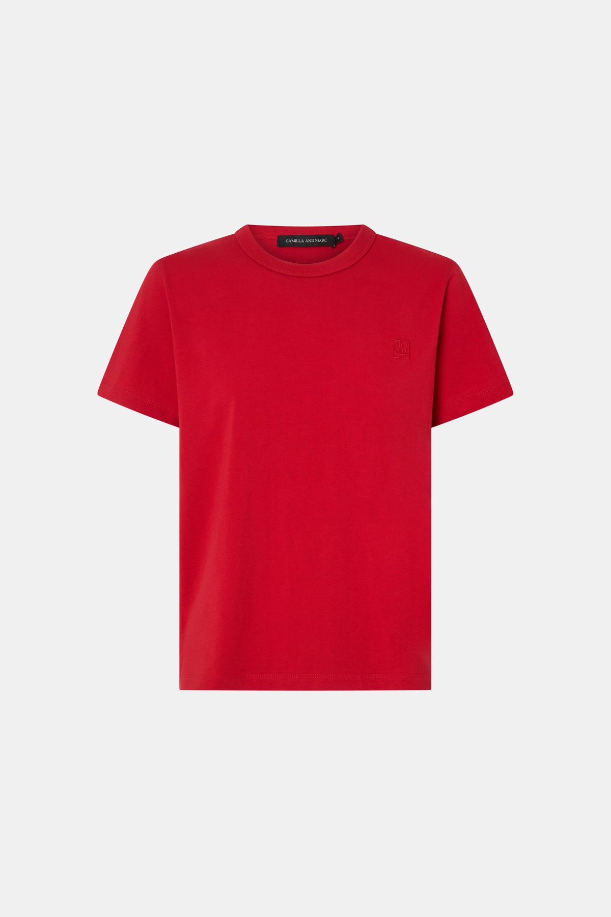 Rosa Monogram Neat Fit Tee | Poppy Red