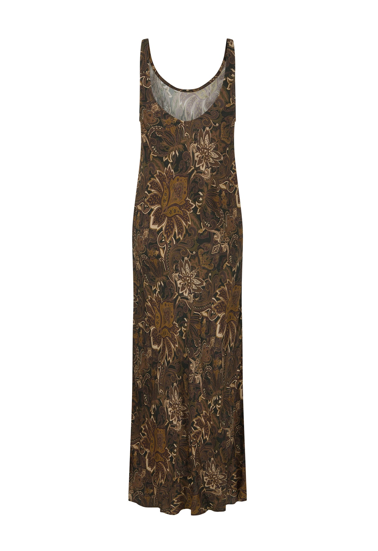 Damask Bias Dress | Walnut Brown