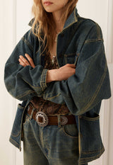 Drew Denim Jacket | Dirty Indigo Blue