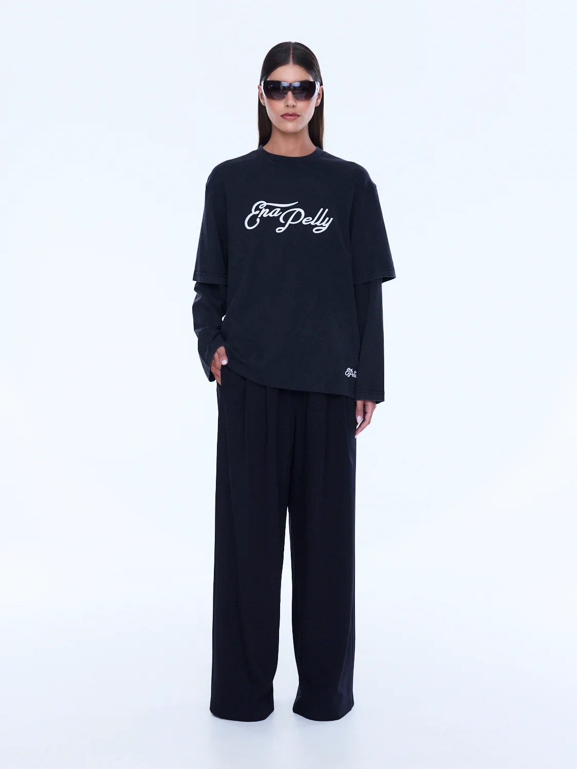 Mock Layer Long Sleeve Tee | Vintage Black/EP Studios