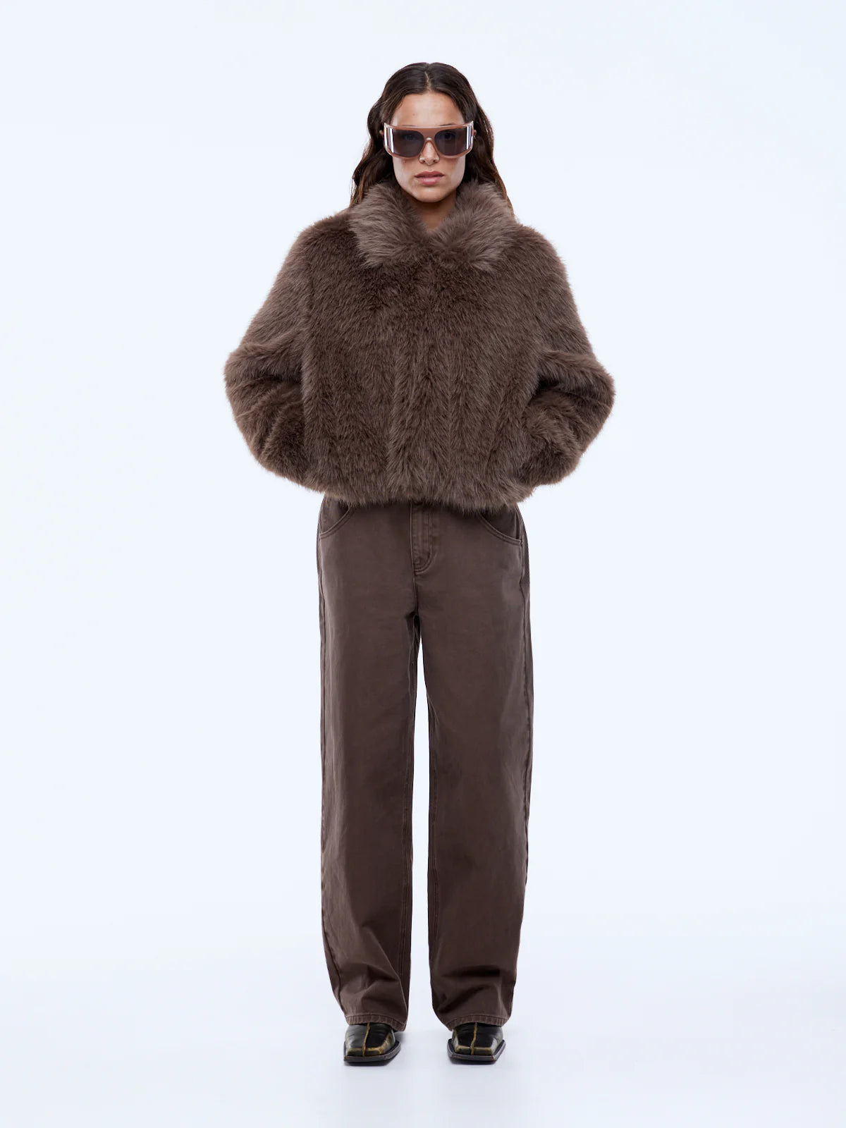 Charlie Faux Fur Jacket | Ash Brown
