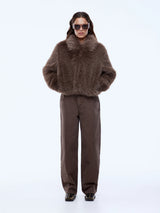 Charlie Faux Fur Jacket | Ash Brown