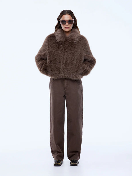 Charlie Faux Fur Jacket | Ash Brown