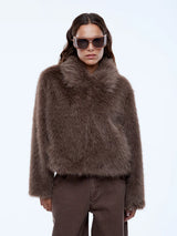 Charlie Faux Fur Jacket | Ash Brown