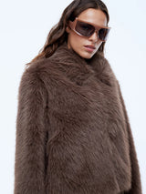 Charlie Faux Fur Jacket | Ash Brown
