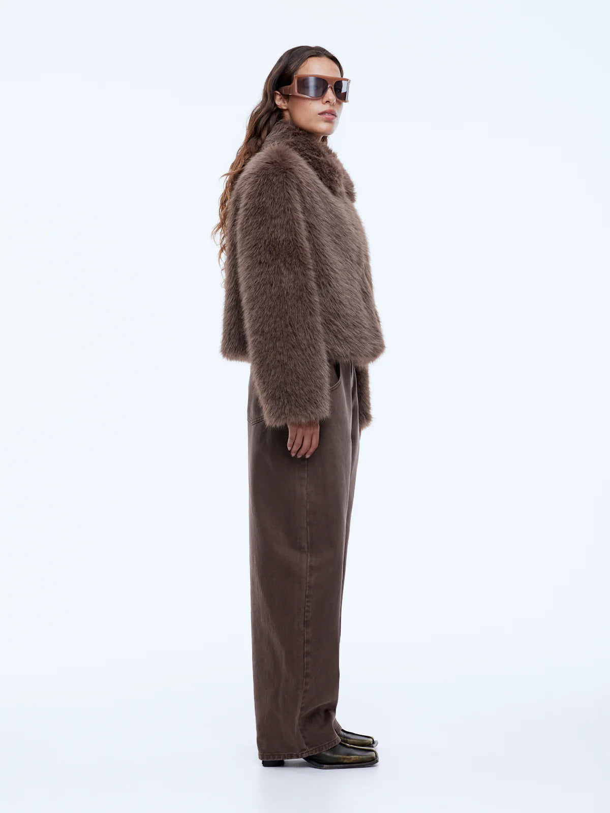 Charlie Faux Fur Jacket | Ash Brown