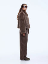 Charlie Faux Fur Jacket | Ash Brown