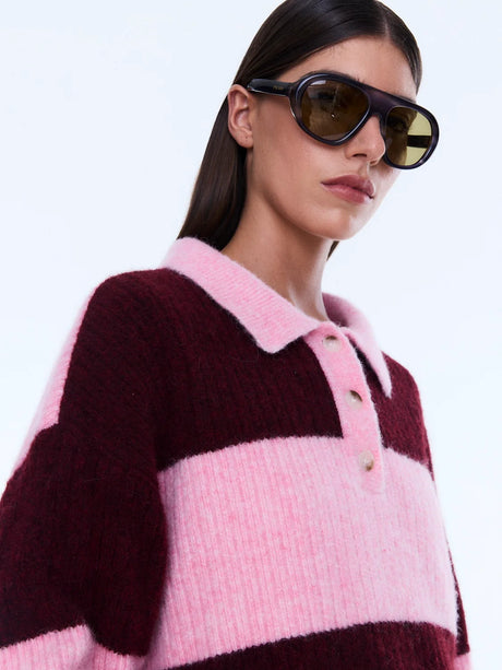Mikaela Knit Sweater | Cherry Stripe