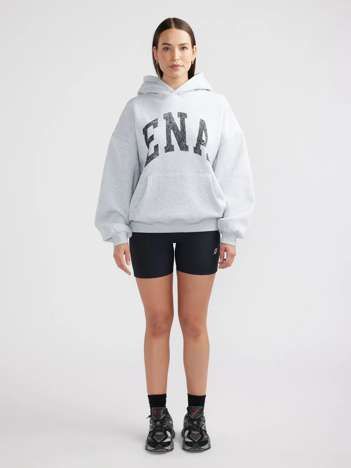 Collegiate Oversized Hoodie | Mid Grey Male