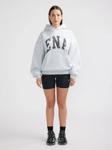 Collegiate Oversized Hoodie | Mid Grey Male