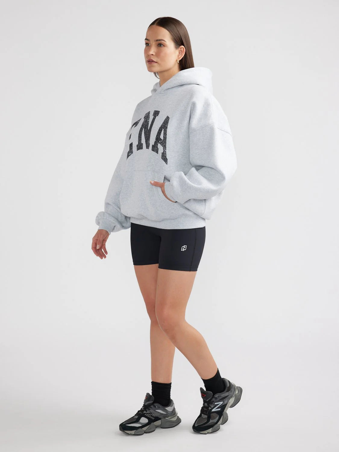 Collegiate Oversized Hoodie | Mid Grey Male