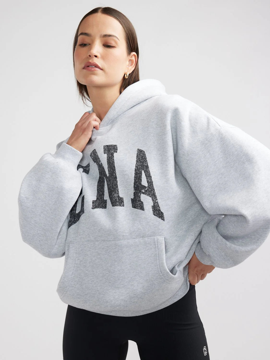 Collegiate Oversized Hoodie | Mid Grey Male