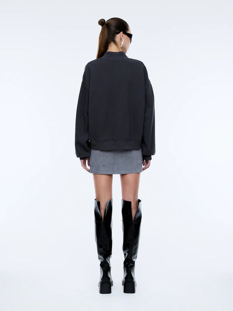 Glitter Collegiate Sweatshirt | Off Black