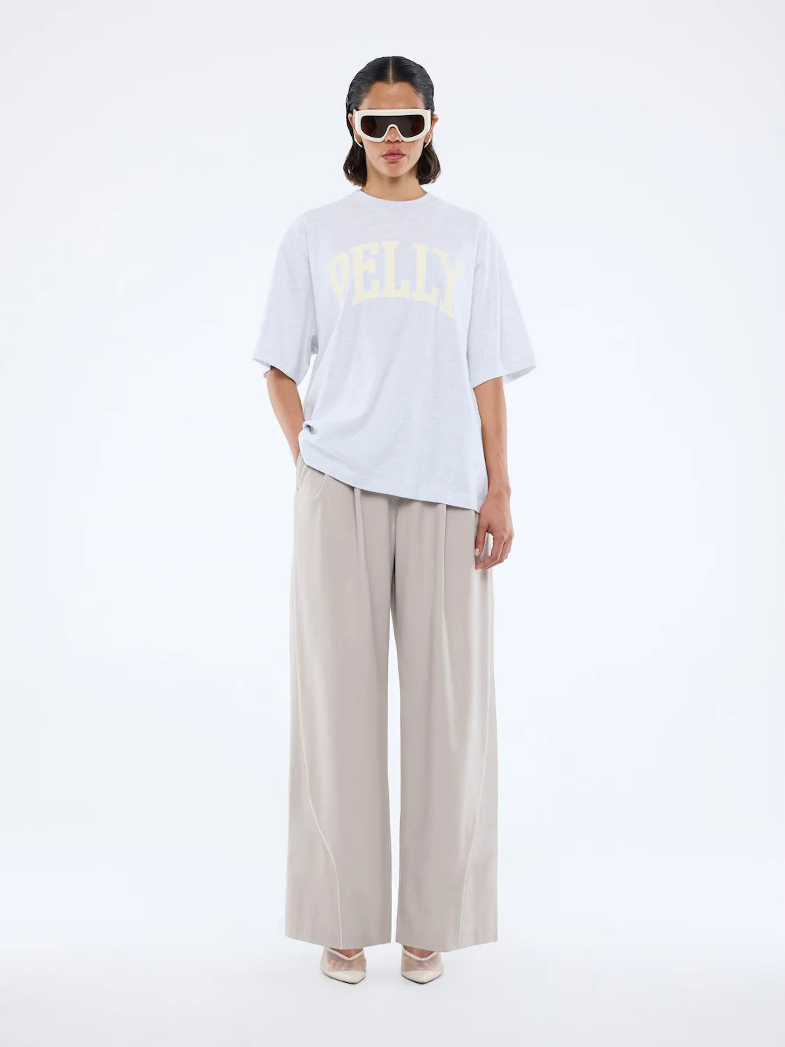 Pelly Collegiate Tee | White Marle