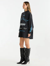 Speedway Tee Dress | Washed Black