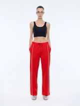 Piper Stripe Pant | Flame Red