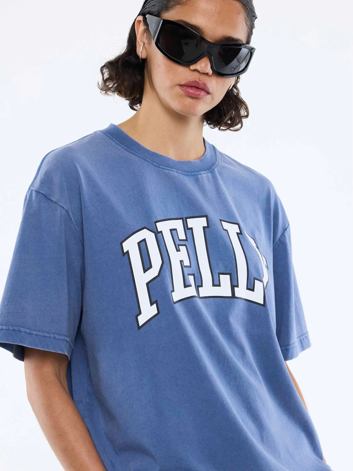 Jessie Oversized Tee Varsity | Indigo Wash