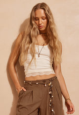 Zoe Singlet Top | Vintage Cream