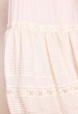 Ines Tiered Midi Skirt | Light Sand
