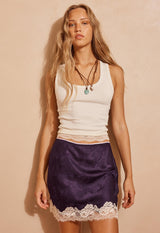 Lasiandra Lace Mini Skirt | Ink Purple
