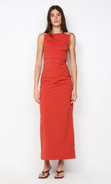 Allira Tuck Maxi Dress | Burnt Orange