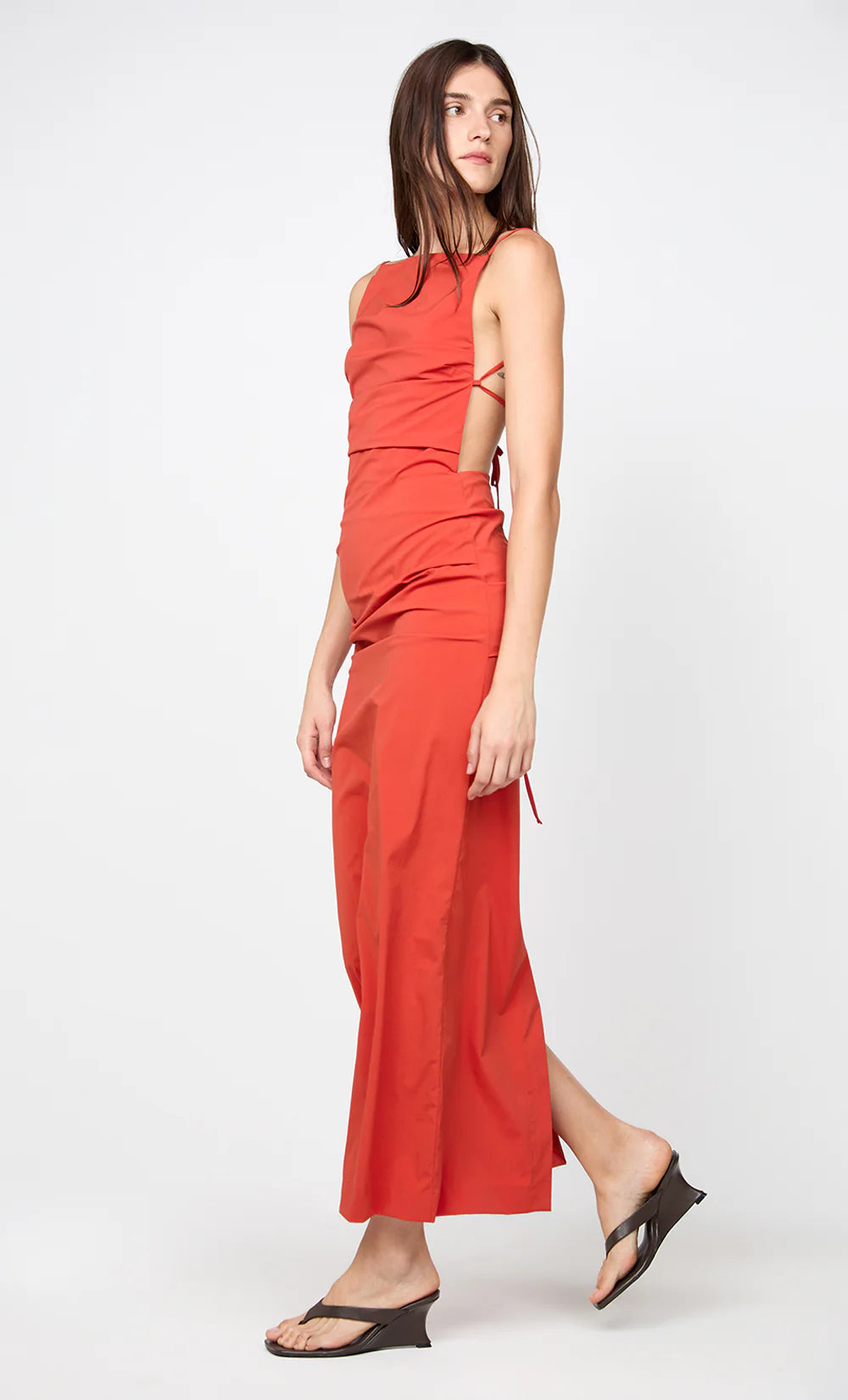 Allira Tuck Maxi Dress | Burnt Orange