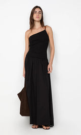 Sabrine Asym Maxi Dress | Black