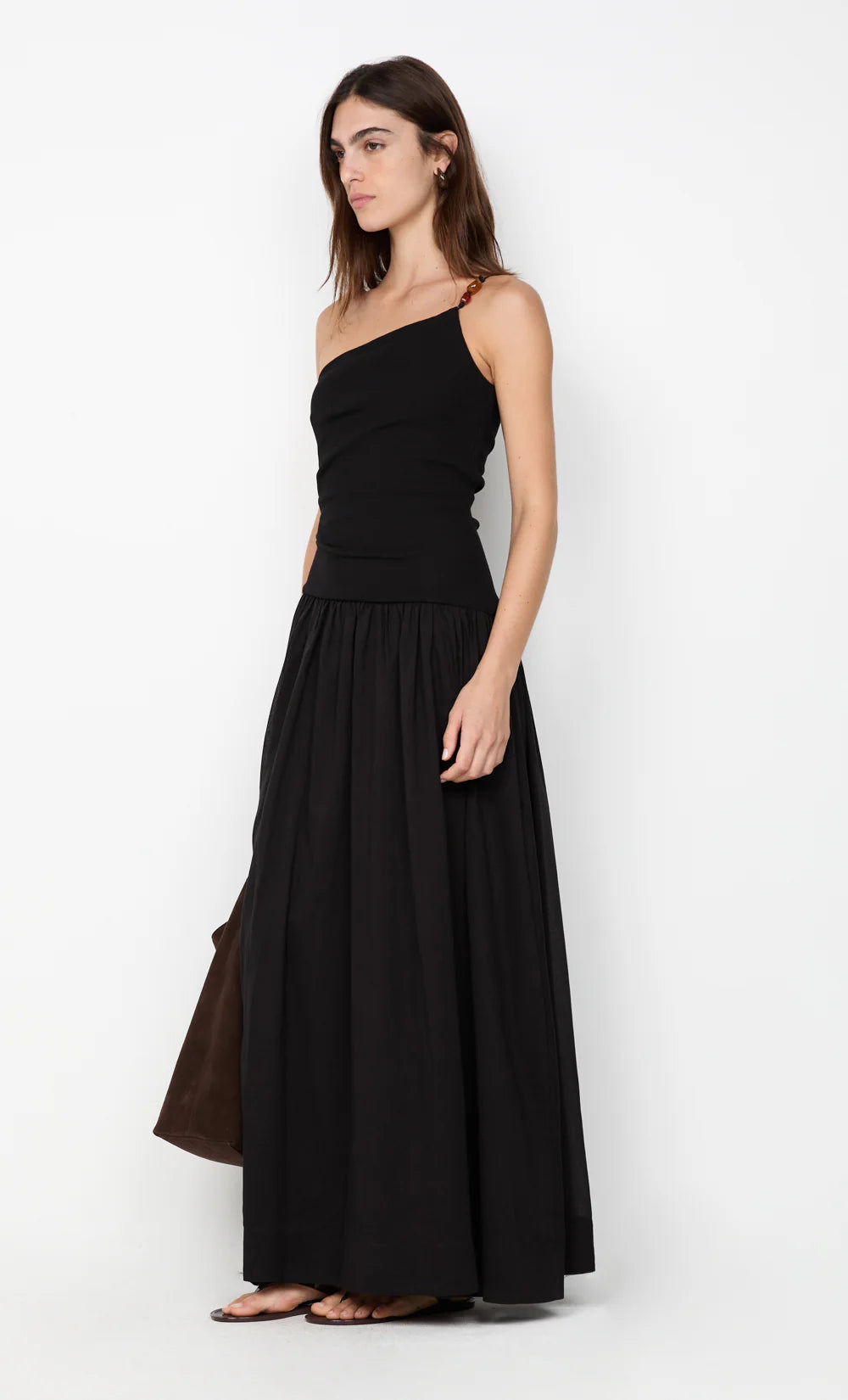 Sabrine Asym Maxi Dress | Black