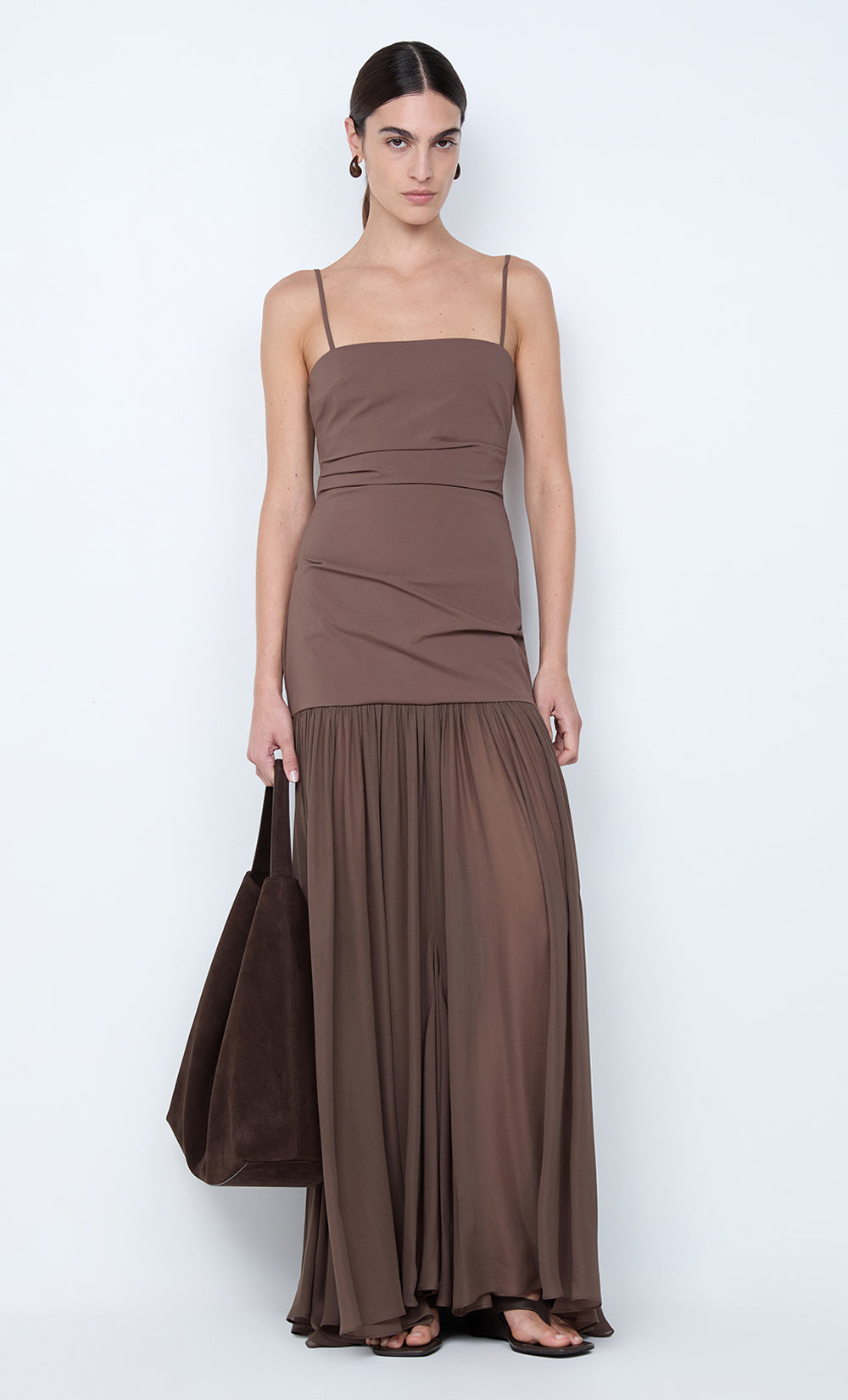 Reid Drop Waist Maxi Dress | Milk Chocolate