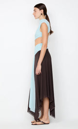 Conni Asym Midi Dress | Arctic Blue