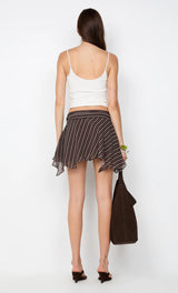 Norma Mini Skirt | Choc Slice Stripe