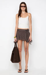 Norma Mini Skirt | Choc Slice Stripe
