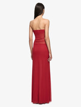 Isora Strapless Maxi Dress | Ruby Red