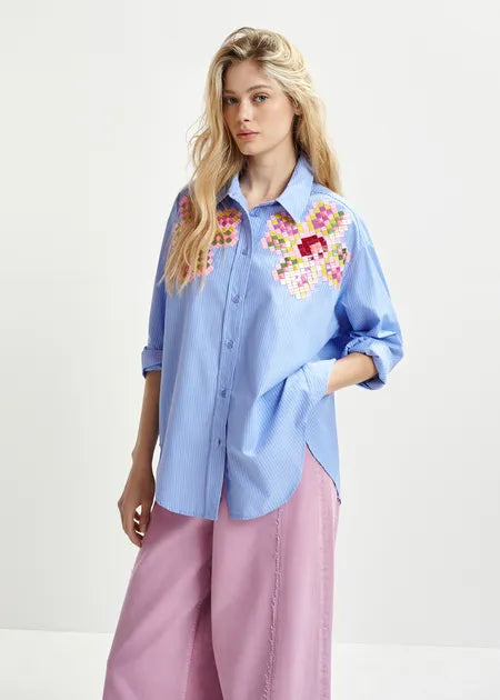 Hapricorn Sequin Shirt | Blue