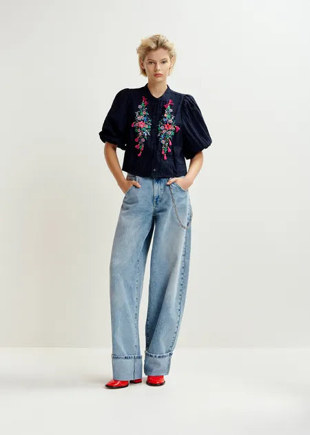 Heartfelt Sequin Shirt | Dark Blue