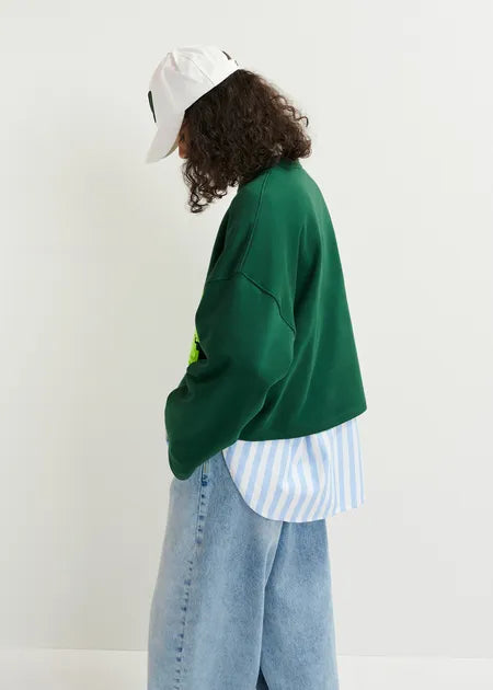 Hedance Embroidered Sweatshirt | Dark Green
