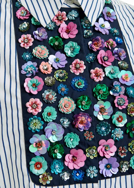 Horleans Flower Sequin Shirt | Multicoloured