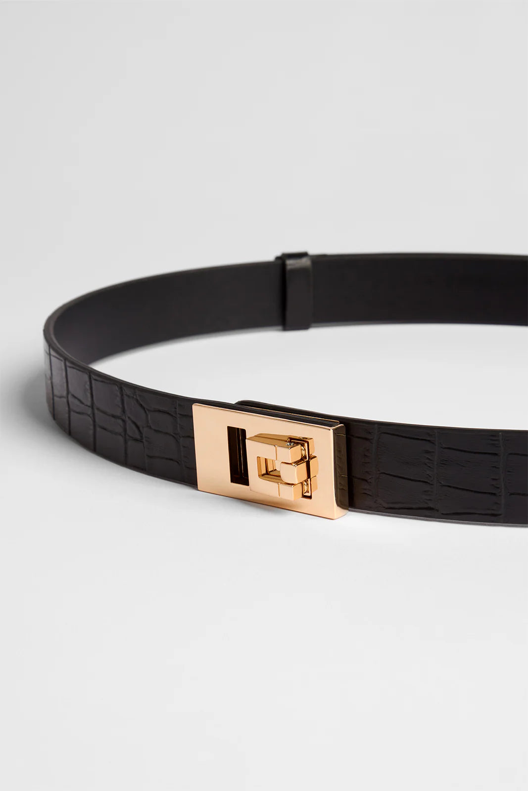 Paige Belt Croc | Black