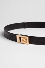 Paige Belt Croc | Black