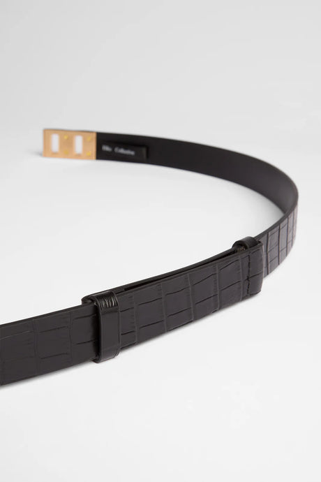 Paige Belt Croc | Black