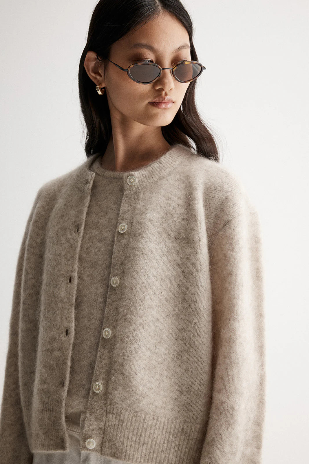 Abigail Knit Cardigan | White Marle