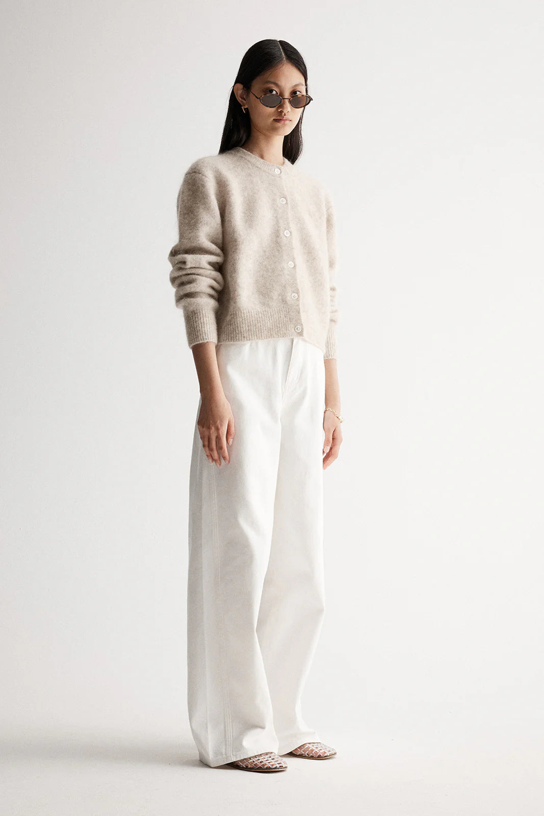Abigail Knit Cardigan | White Marle
