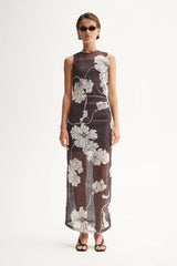 Lilian Maxi Dress | Chocolate Floral Print