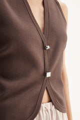 Lana Knit Vest | Chocolate