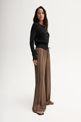 Petra Stripe Pant | Tan Stripe